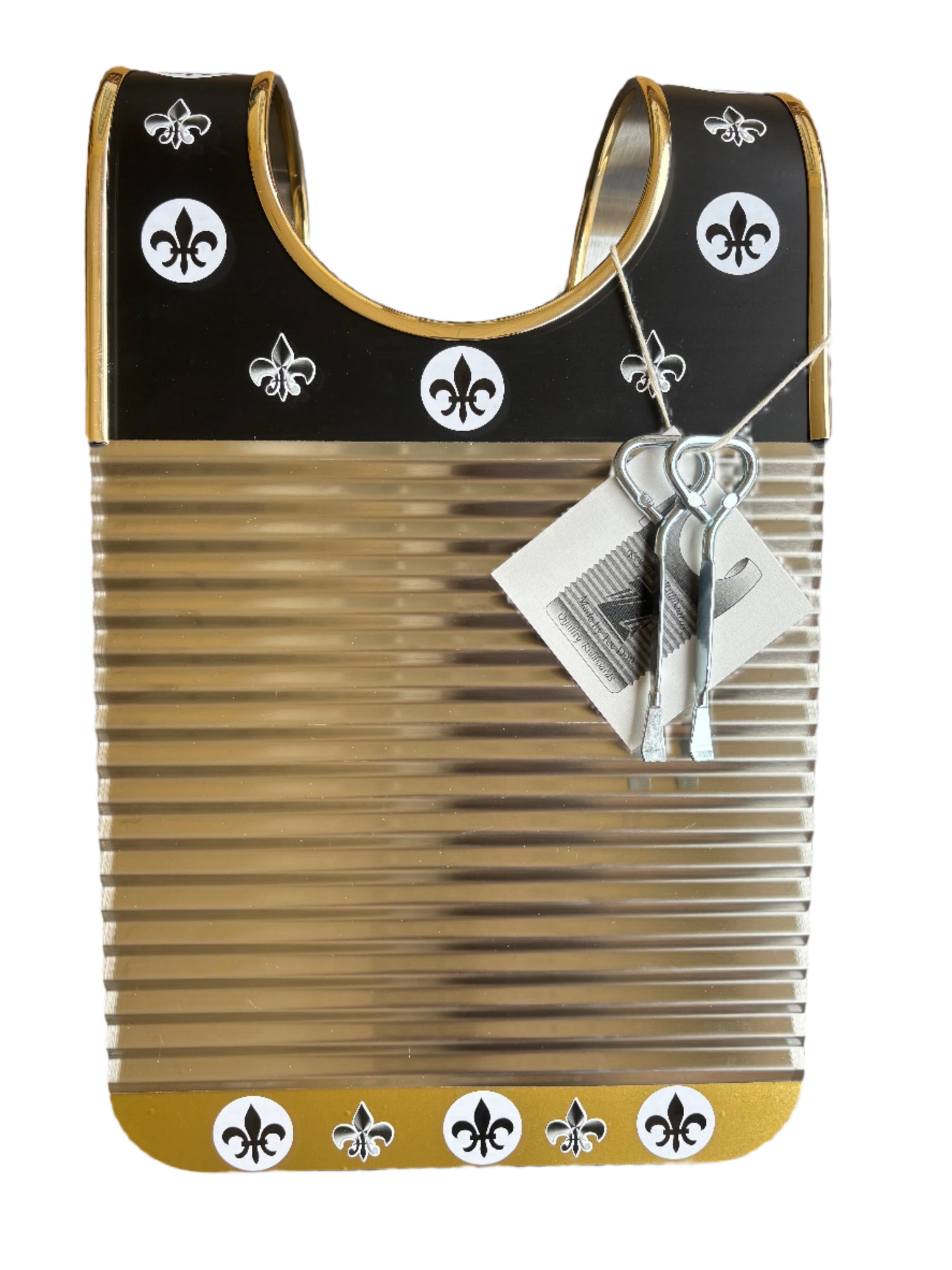 Handmade Small Black and Gold Zydeco Washboard