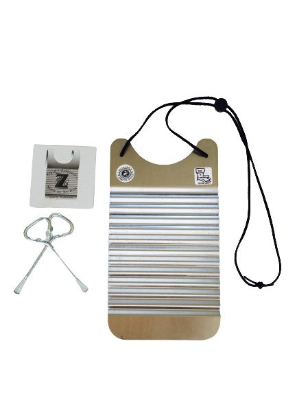 Handmade Black & White Fleur de Lis Zydeco Washboard Rubboard