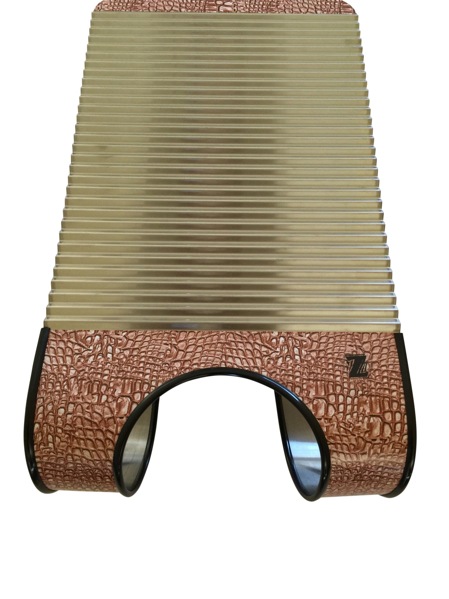 Top view handmade gator washboard