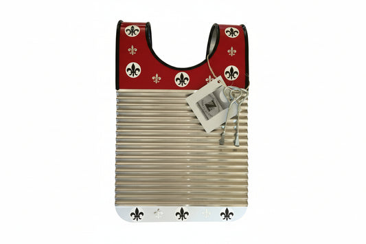 Handmade Small Red and White Zydeco Washboard