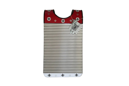 Handmade Red & White Fleur De Lis Zydeco Washboard Rubboard