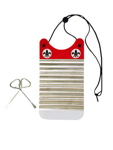 Red & White Fleur De Lis Zydeco Washboard Percussion Instrument