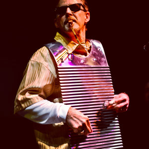 Here is a photo of Tee Don performing with one of his Pro/Custom Washboards. Handmade Products