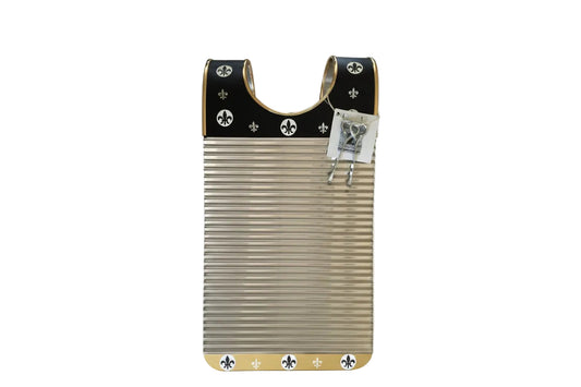 Handmade Black & Gold Fleur De Lis Zydeco Washboard Rubboard