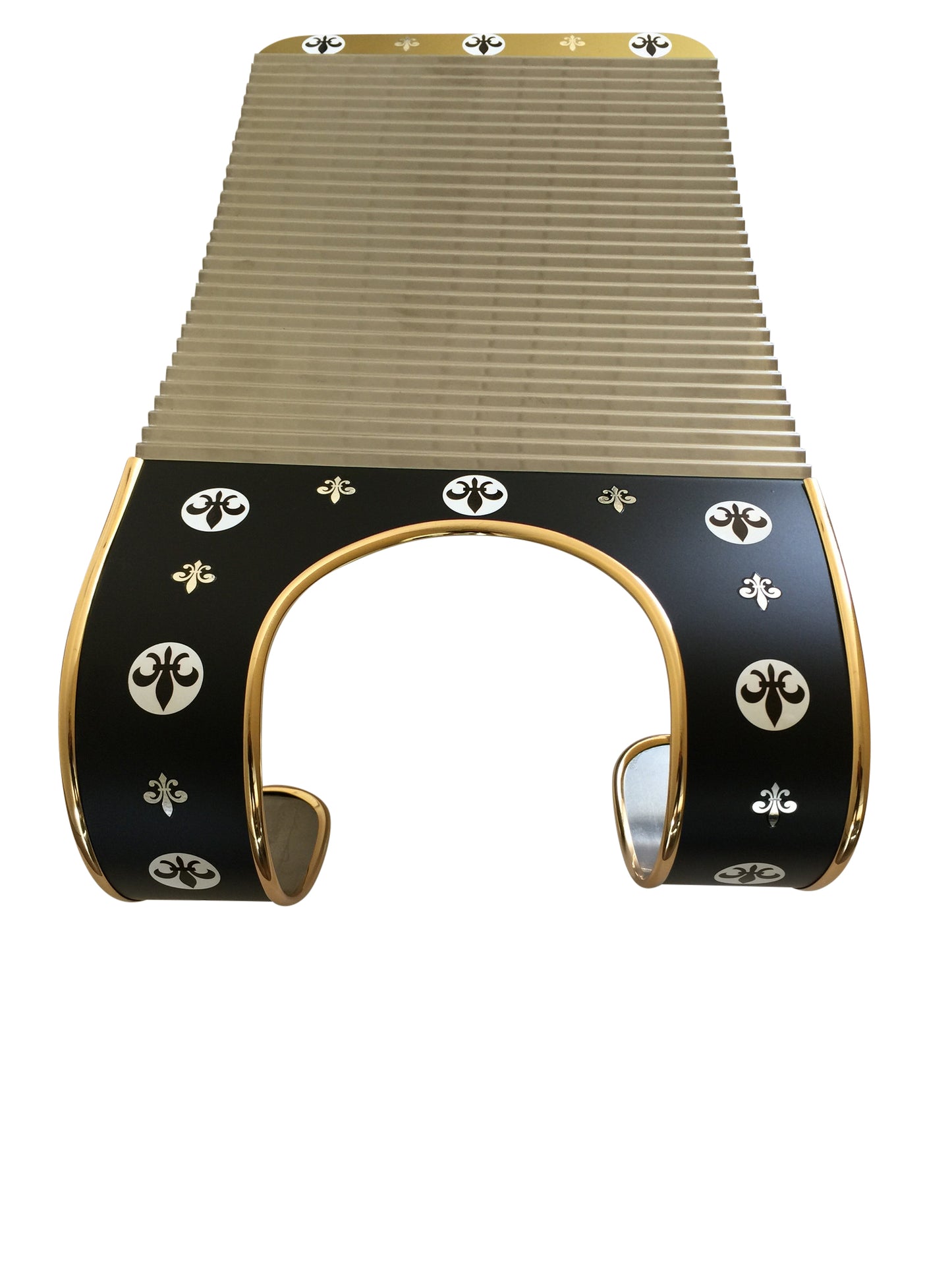 Handmade Black & Gold Fleur De Lis Zydeco Washboard Rubboard