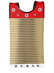 Red & White Fleur De Lis Zydeco Washboard Percussion Instrument Washboard