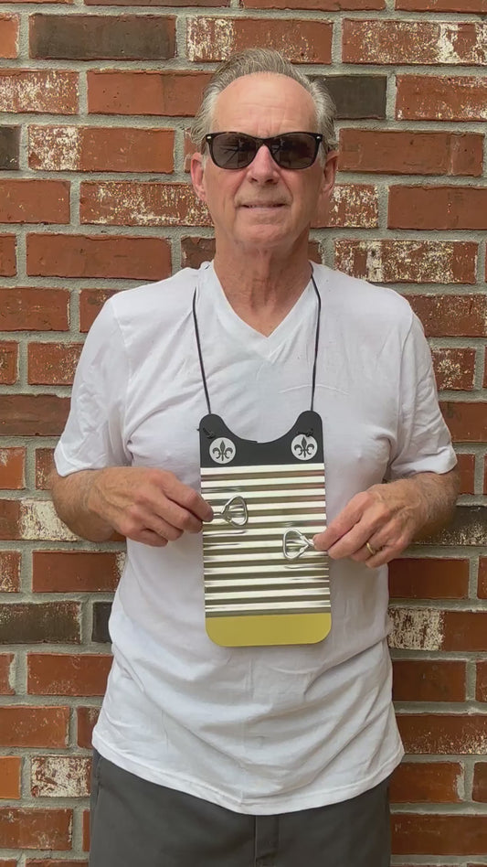Playing Black and Gold Mini Washboard