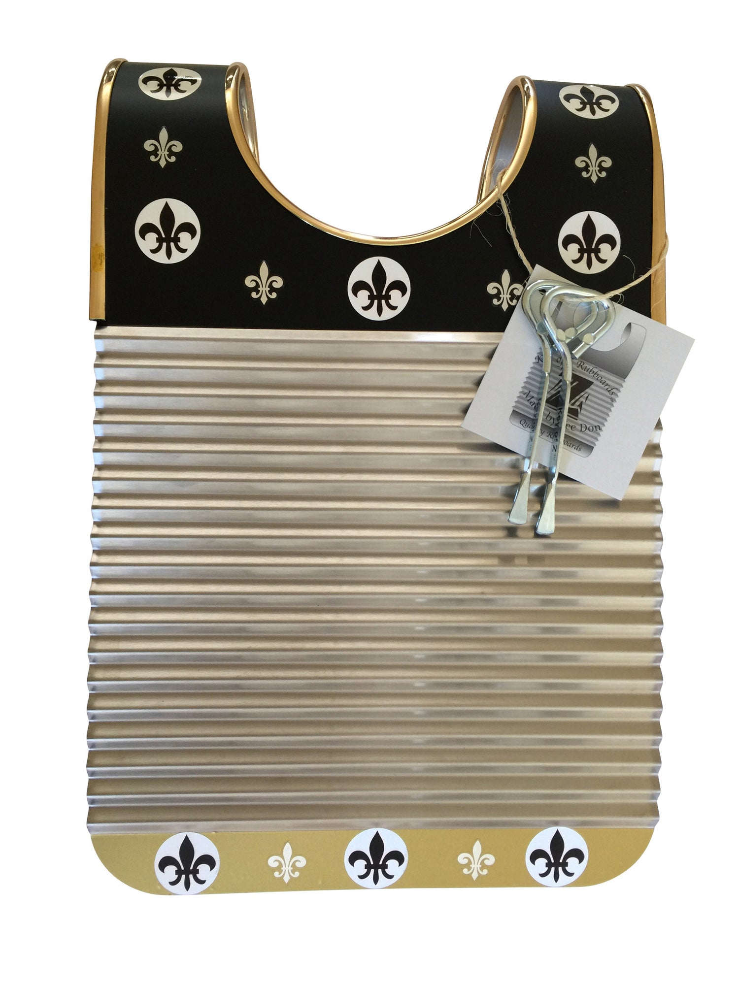 Child Size"BLACK & GOLD" Key of Z WashboardZydeco  Washboards  Washboard  Traditional Folk Instruments  Scrubboard  Rubboard  Percussion  Louisiana  Jug Band Instruments  Instrument  Folk Traditional Instruments  Folk  Creole  Clifton Chenier  Cleveland Chenier  Cajun  Blue Grass Instruments